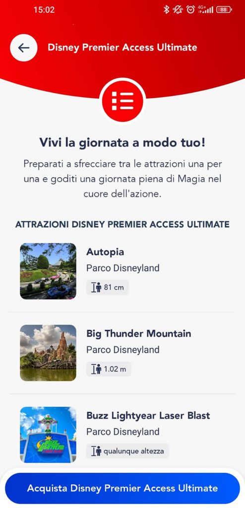 Disney Premier Access Ultimate acquisto in App