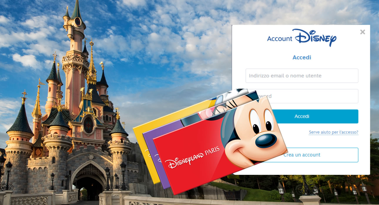 Registrazione biglietti Disneyland in piattaforma online