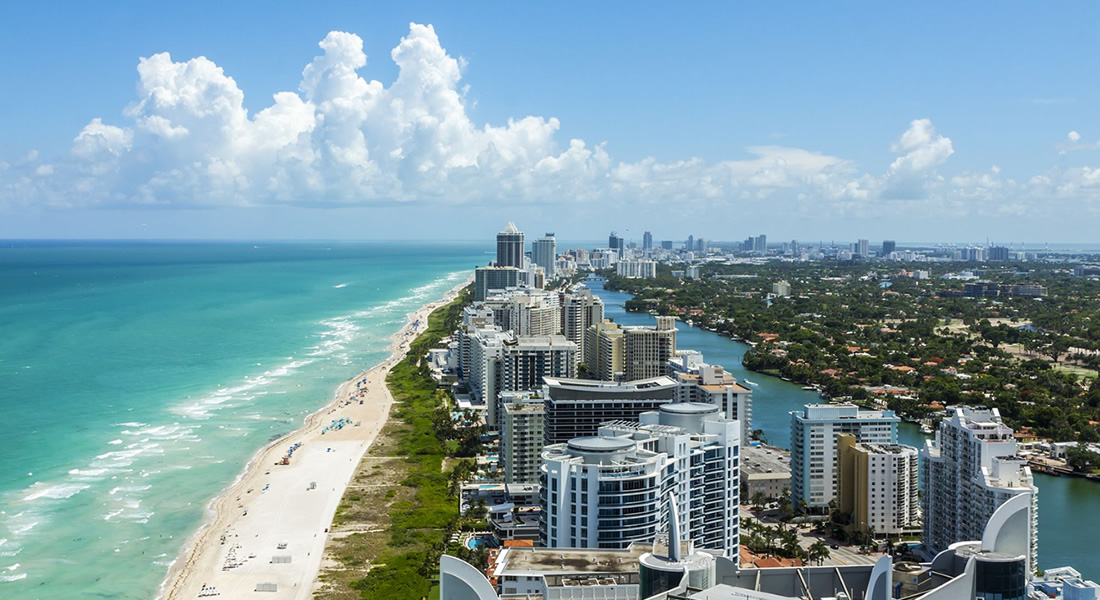 Miami beach vista dall'alto in Florida