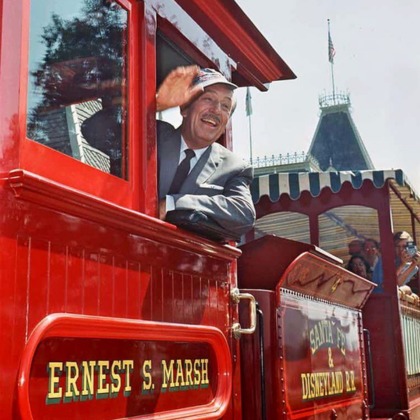 Walt Disney a bordo del treno a vapore